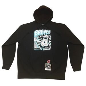 Atlanta Braves Mitchell & Ness Men's Pullover Hoodie, XL, Black New Without Tag